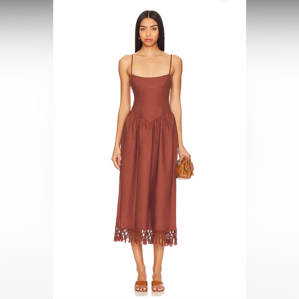 NWT! Tularosa Lexi Midi Dress in Chocolate Brown